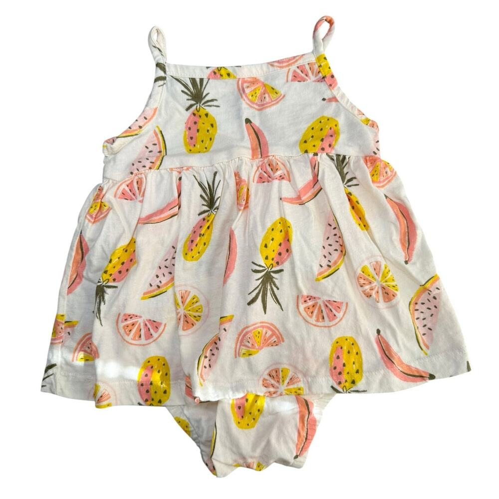 Carters Romper Tank Top Baby Girl Fruit White 12 Months - Picture 6 of 6